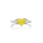 2.13ct Fancy Yellow Heart Shape Diamond Ring