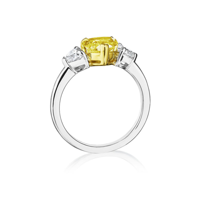 2.13ct Fancy Yellow Heart Shape Diamond Ring