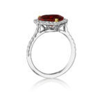 4.12ct Heart Shape Ruby & Diamond Halo Ring