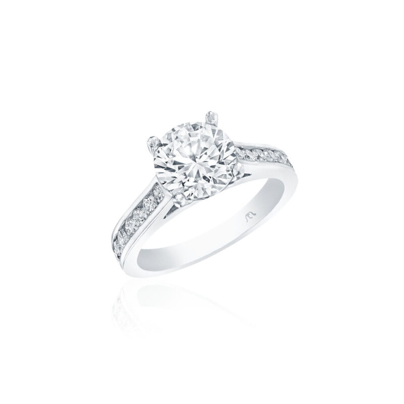 Round Diamond Channel Set Ring