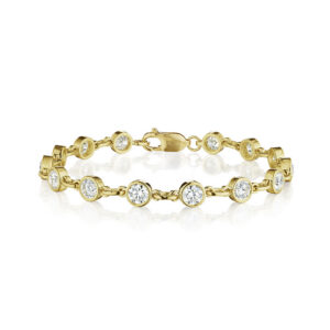 5.60ct Round Diamond Bezel Set Bracelet in 18KT Gold