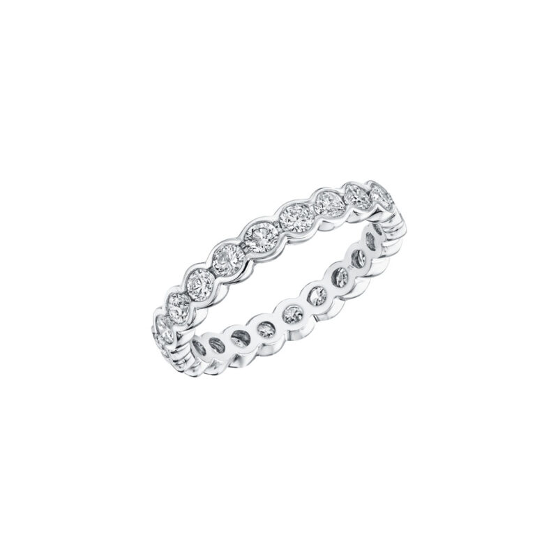 Round Diamond Bezel Set Eternity Band