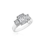 Perfect Twogether® 3 Stone Emerald Cut Diamond Ring