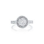 Round & Square Cut Diamond Halo Ring