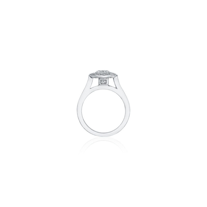 Round & Square Cut Diamond Halo Ring