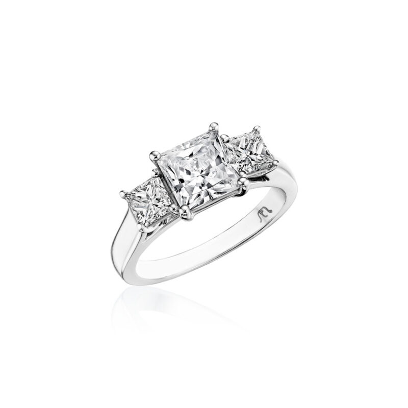 Perfect Twogether® 3 Stone Princess Cut Diamond Ring