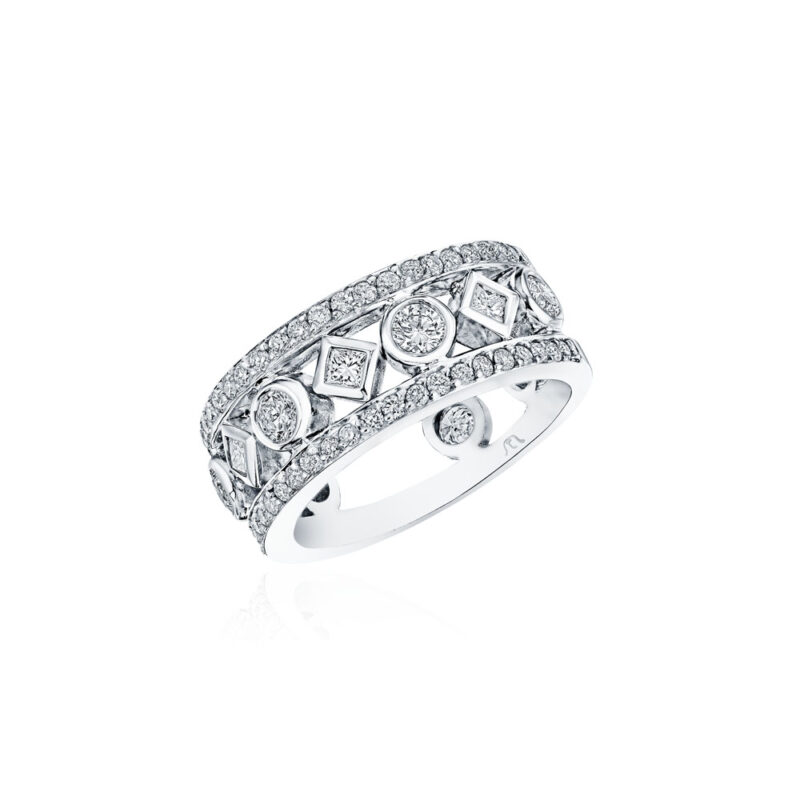 Princess & Round Diamond Band