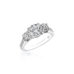 Perfect Twogether® 3 Stone Round Diamond Ring with Channel Shank