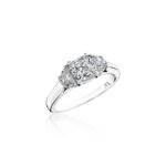 Perfect Twogether® 3 Stone Half Moon Cut Diamond Ring