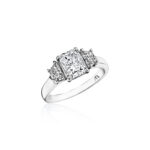Perfect Twogether® 3 Stone Trapezoid Cut Diamond Ring