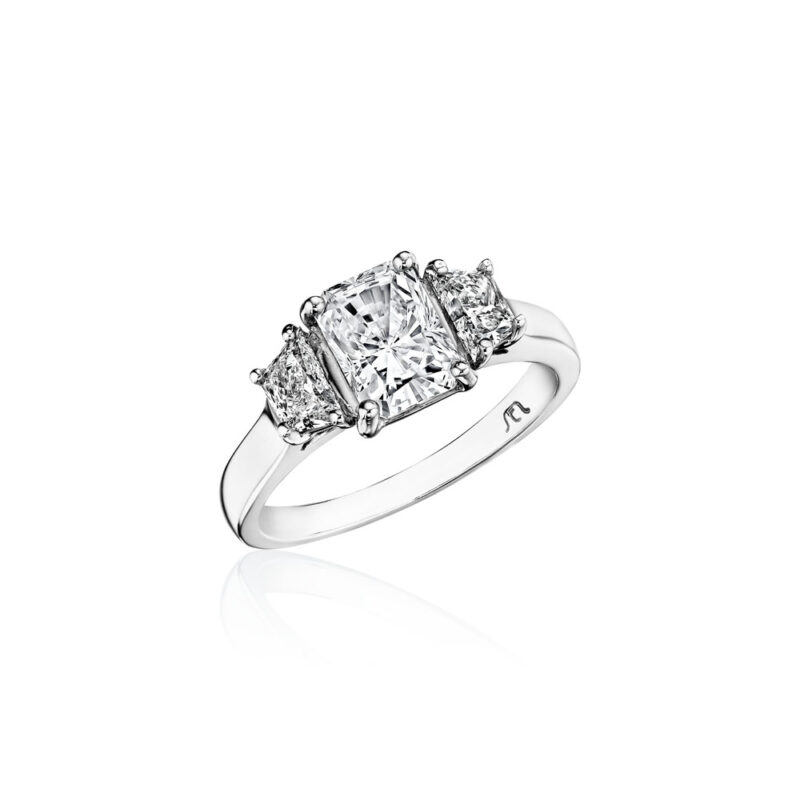 Perfect Twogether® 3 Stone Trapezoid Cut Diamond Ring