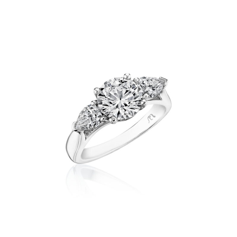 Perfect Twogether® 3 Stone Pear Shape Diamond Ring