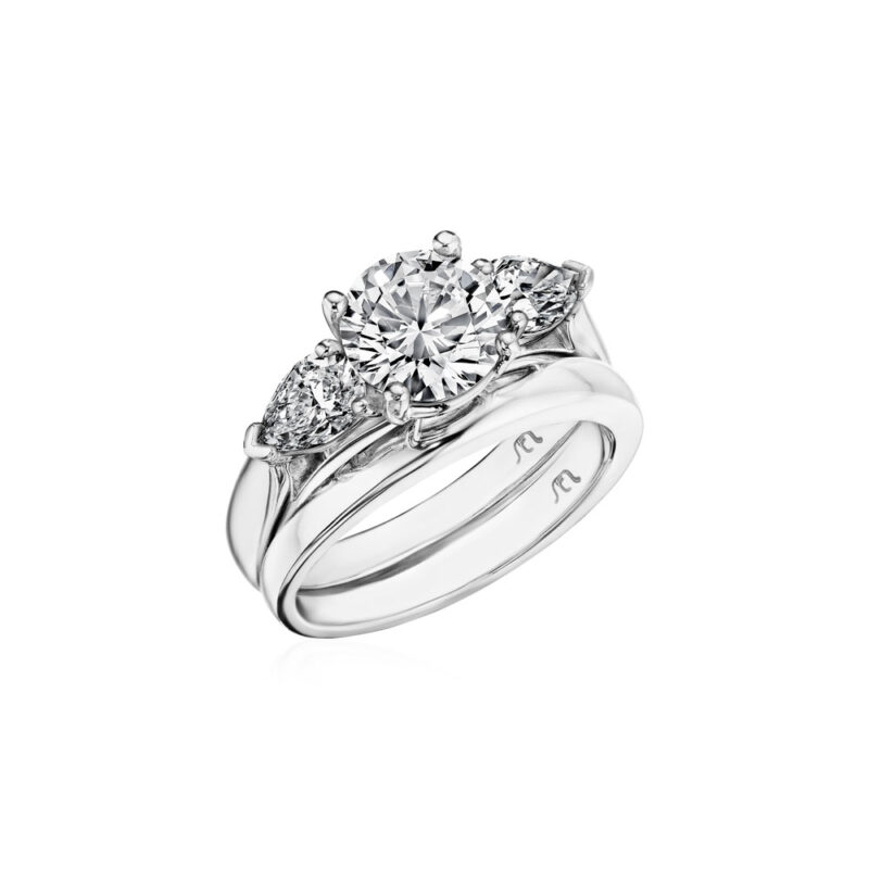 Perfect Twogether® 3 Stone Pear Shape Diamond Ring