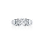Baguette & Round Diamond Engagement Ring