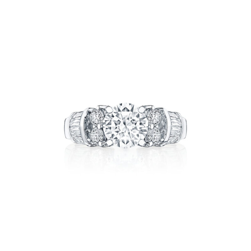 Baguette & Round Diamond Engagement Ring