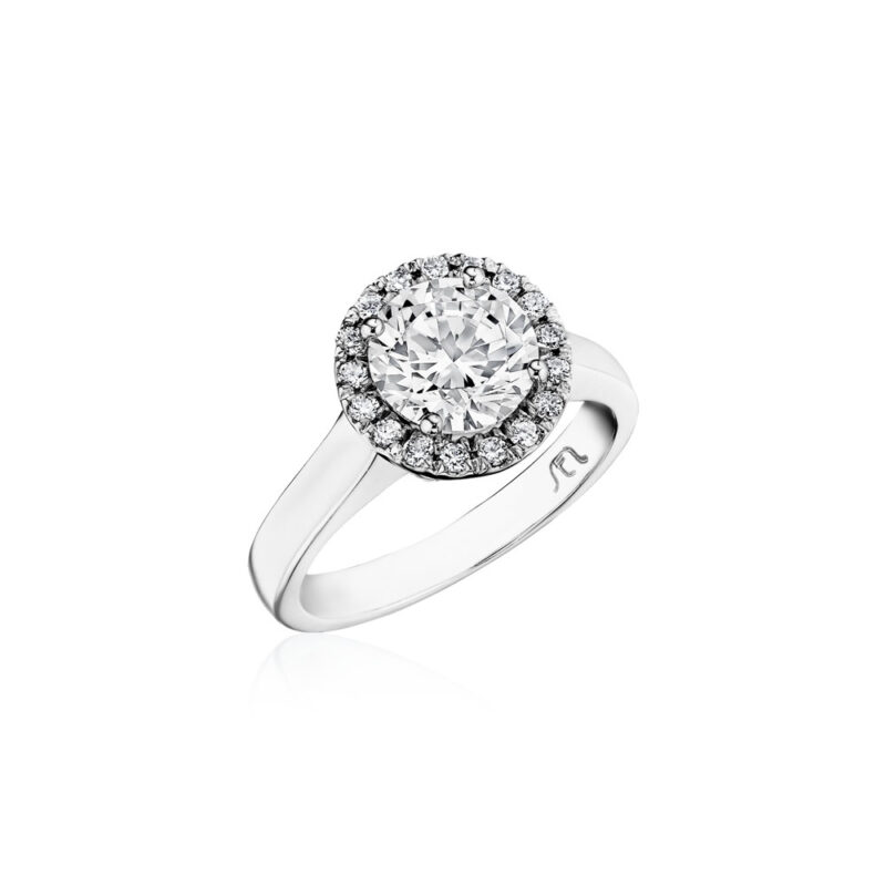 Perfect Twogether® Round Diamond Halo Solitaire Ring