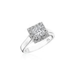 Perfect Twogether® Diamond Halo Solitaire Ring for a Princess Cut Center