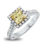 Perfect Twogether® Round Diamond Halo Ring for a Princess Cut Center