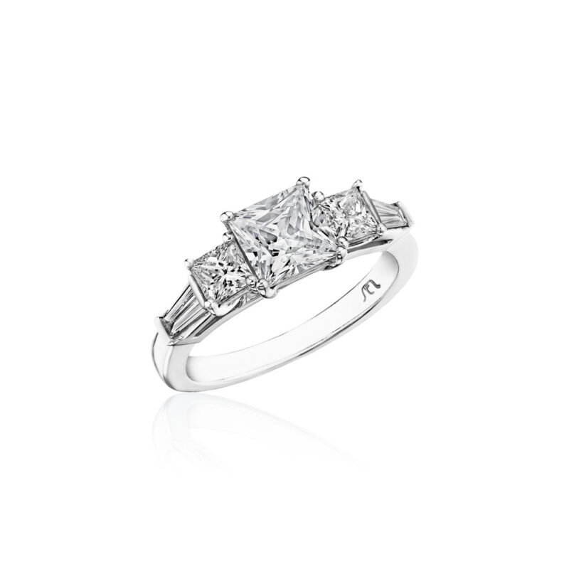 Perfect Twogether® Princess Cut & Baguette Diamond Engagement Ring