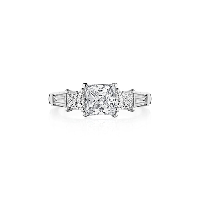 Perfect Twogether® Princess Cut & Baguette Diamond Engagement Ring
