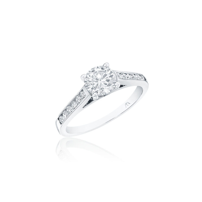 Round Diamond Channel Set Ring