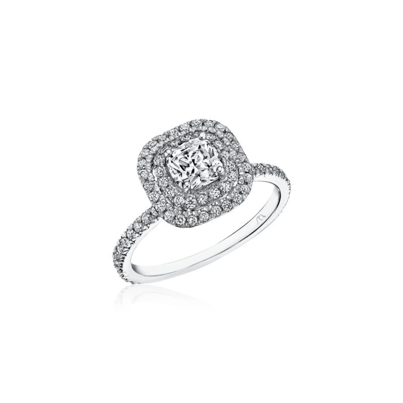 New York Dreams®  Diamond Double Halo Cushion Ring