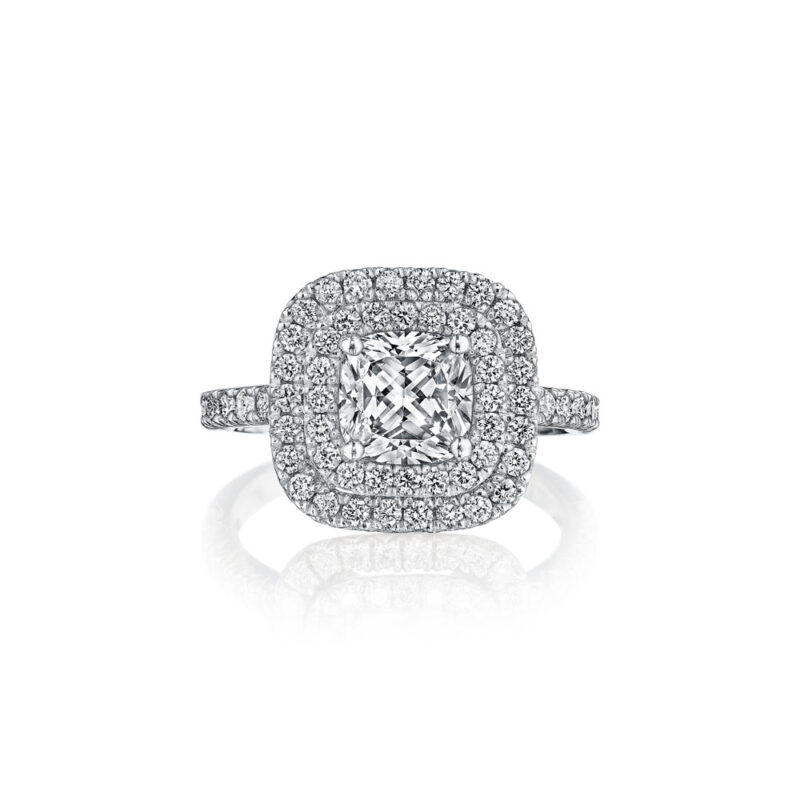 New York Dreams® Cushion Double Halo Diamond Engagement Ring