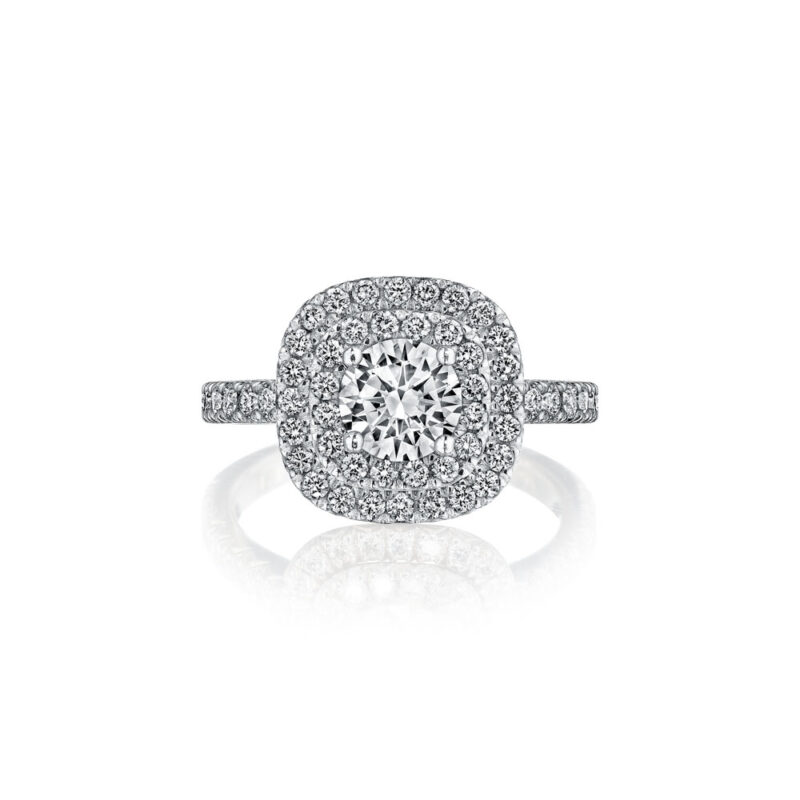 New York Dreams® Cushion Double Halo Diamond Engagement Ring