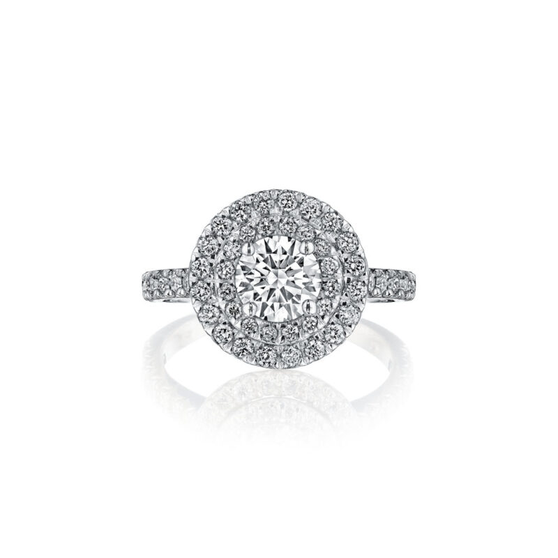 New York Dreams® Round Double Halo Diamond Engagement Ring