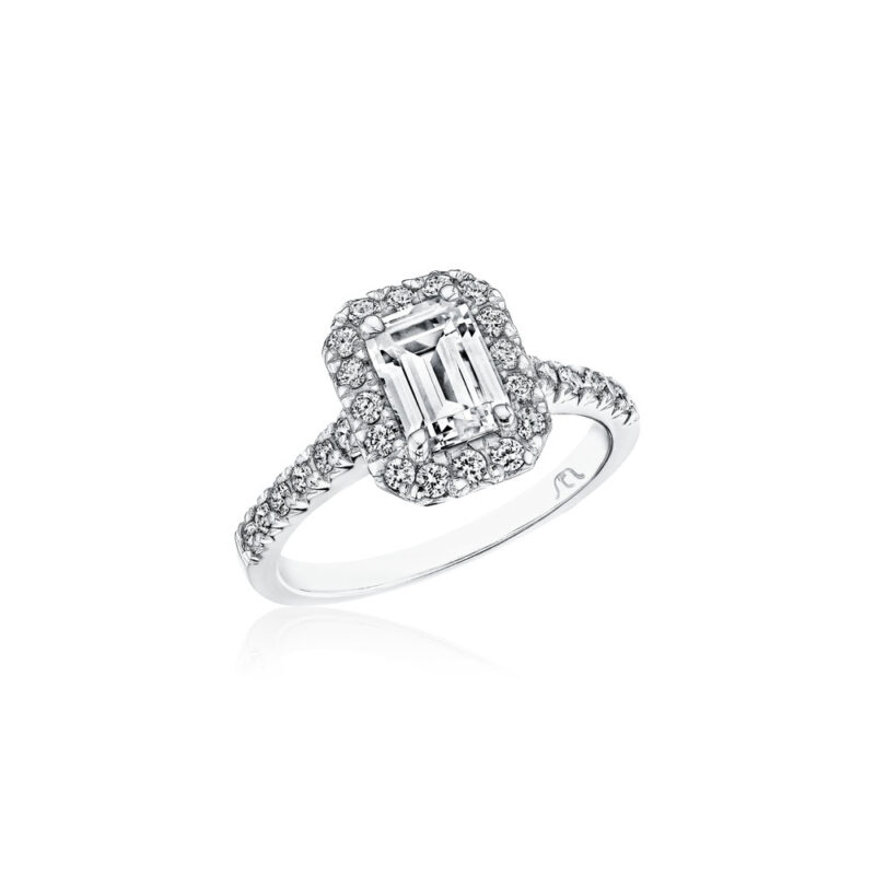 New York Dreams® Emerald Cut Diamond Halo Ring