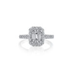 New York Dreams® Emerald Cut Diamond Halo Ring
