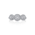 New York Dreams® Three Stone Round Diamond Ring with Halos