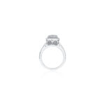 Triple Row Round Diamond Halo Ring
