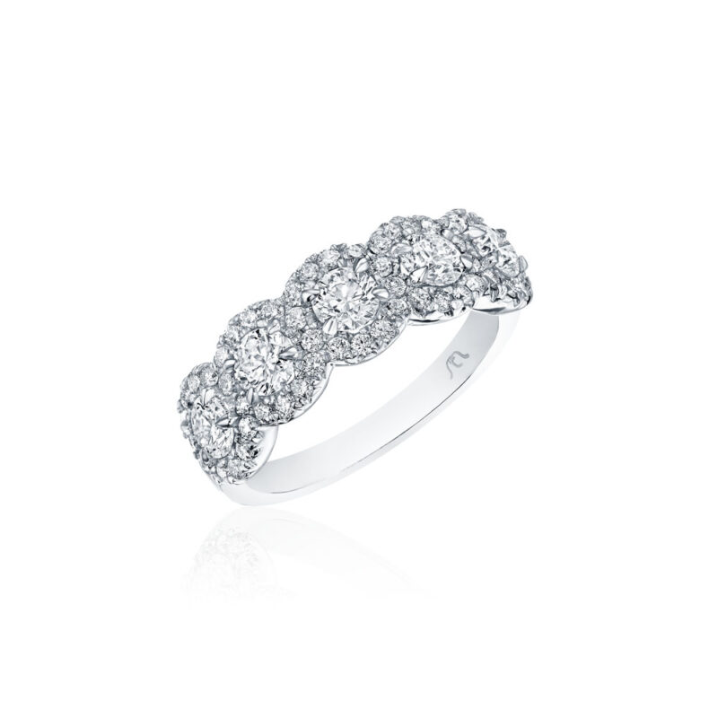 Round Diamond Band with Round Diamond Halo