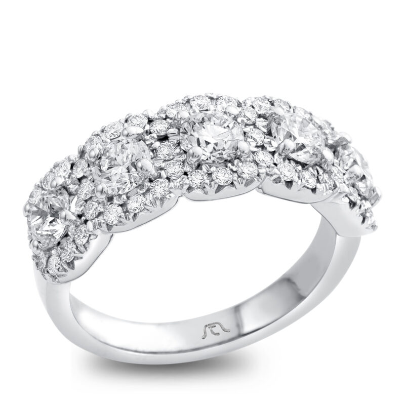 Round Diamond Band with Round Diamond Halo
