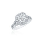 Split Shank Halo Diamond Ring