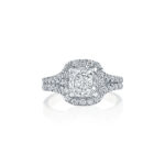 Split Shank Halo Diamond Ring