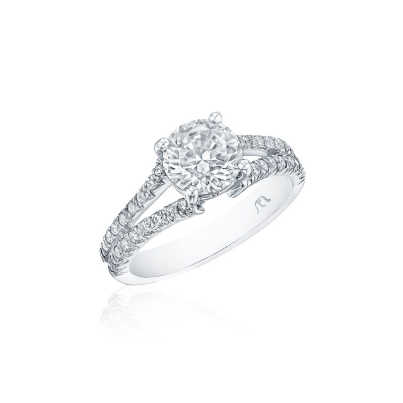 Round Diamond Split Shank Ring