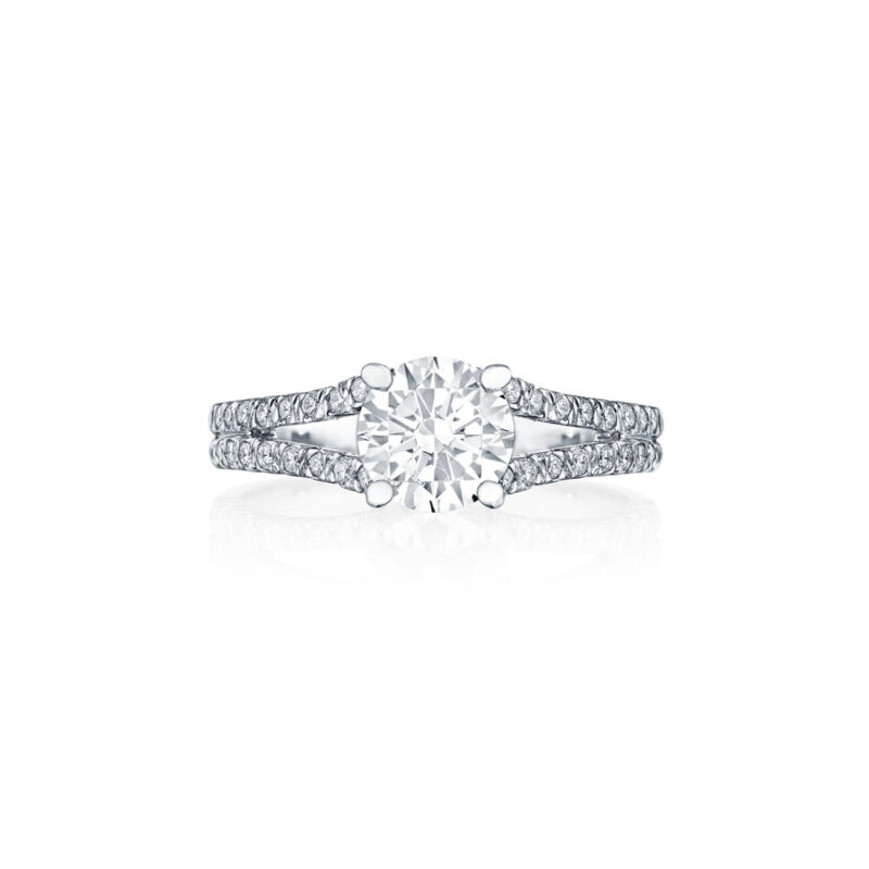 Round Diamond Split Shank Ring