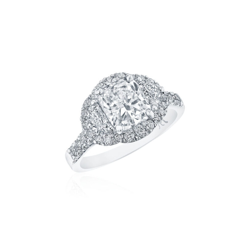 New York Dreams® Diamond Cushion & Half Moon Halo Ring