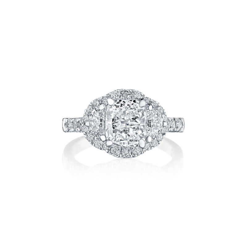 New York Dreams® Diamond Cushion & Half Moon Halo Ring