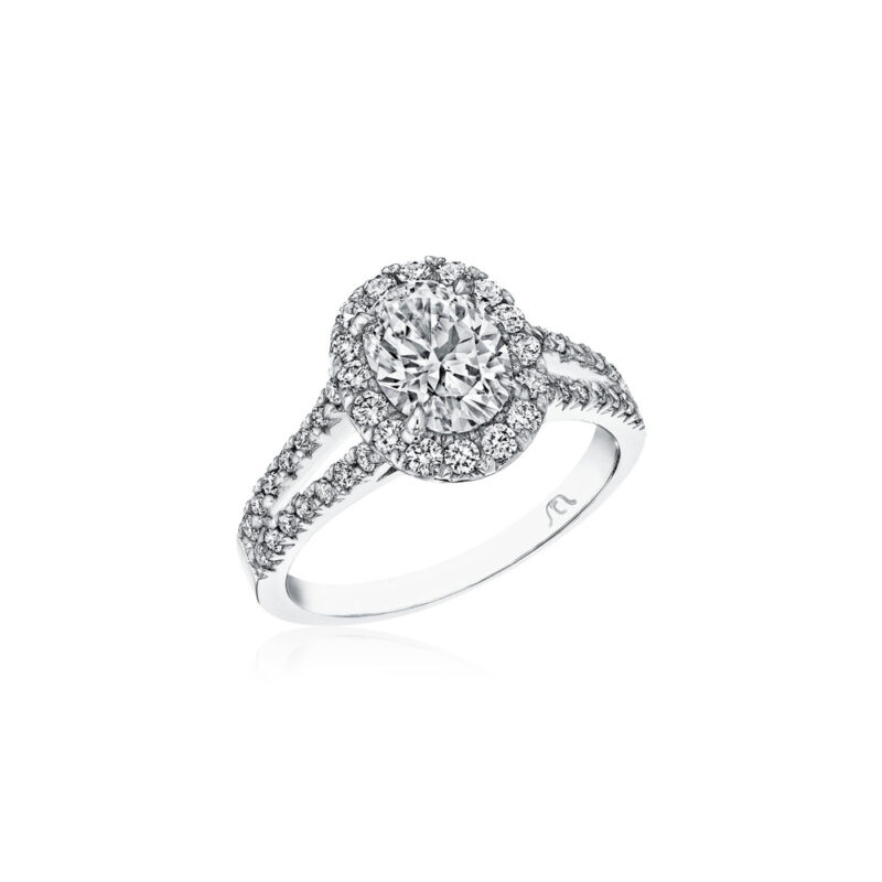 New York Dreams® Oval Halo Ring with Split Shank