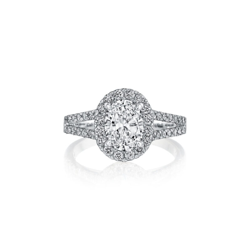 New York Dreams® Oval Halo Ring with Split Shank