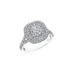 New York Dreams®  Double Halo Diamond Engagement Ring with Split Shank