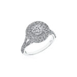 New York Dreams®  Round Double Halo Diamond Engagement Ring with Split Shank