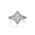 New York Dreams® Marquise Halo Ring with Split Shank