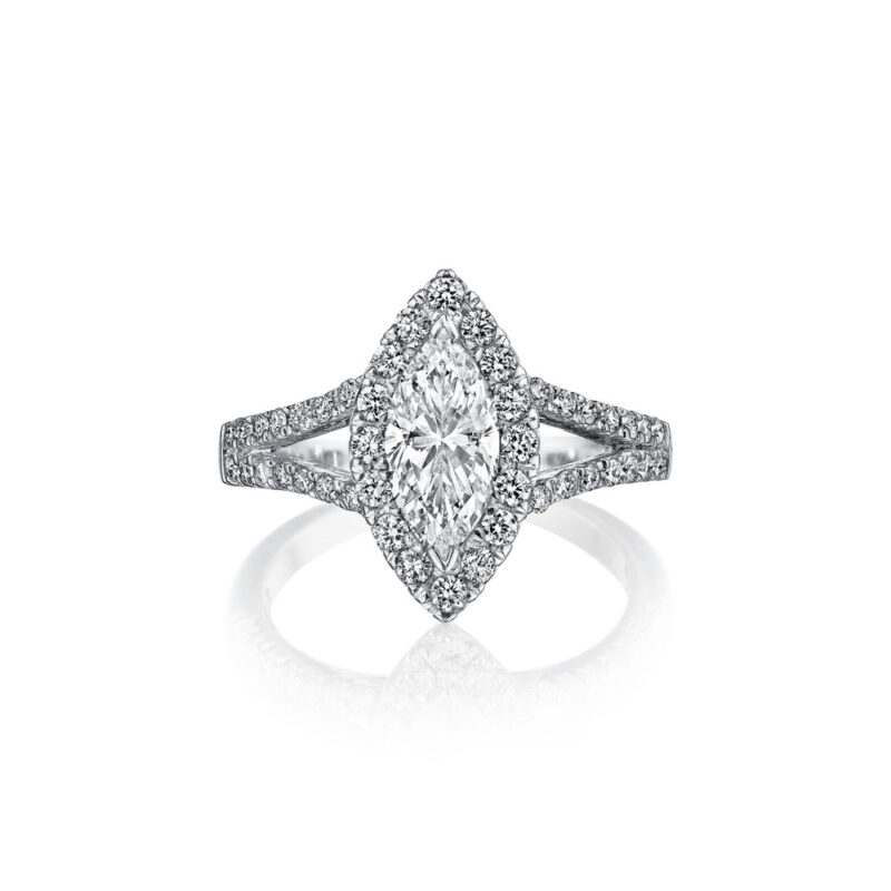 New York Dreams® Marquise Halo Ring with Split Shank