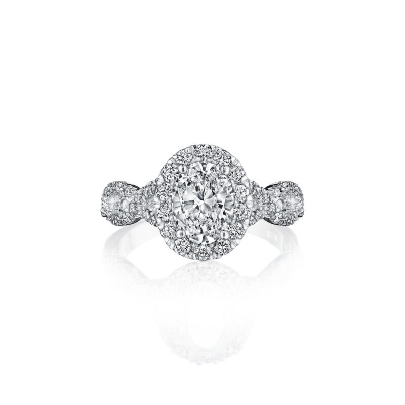 New York Dreams® Oval Halo Ring with Infinity Shank