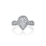 New York Dreams® Pear Shape Halo Ring with Infinity Shank