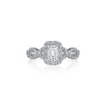 New York Dreams® Emerald Cut Halo Ring with Infinity Shank